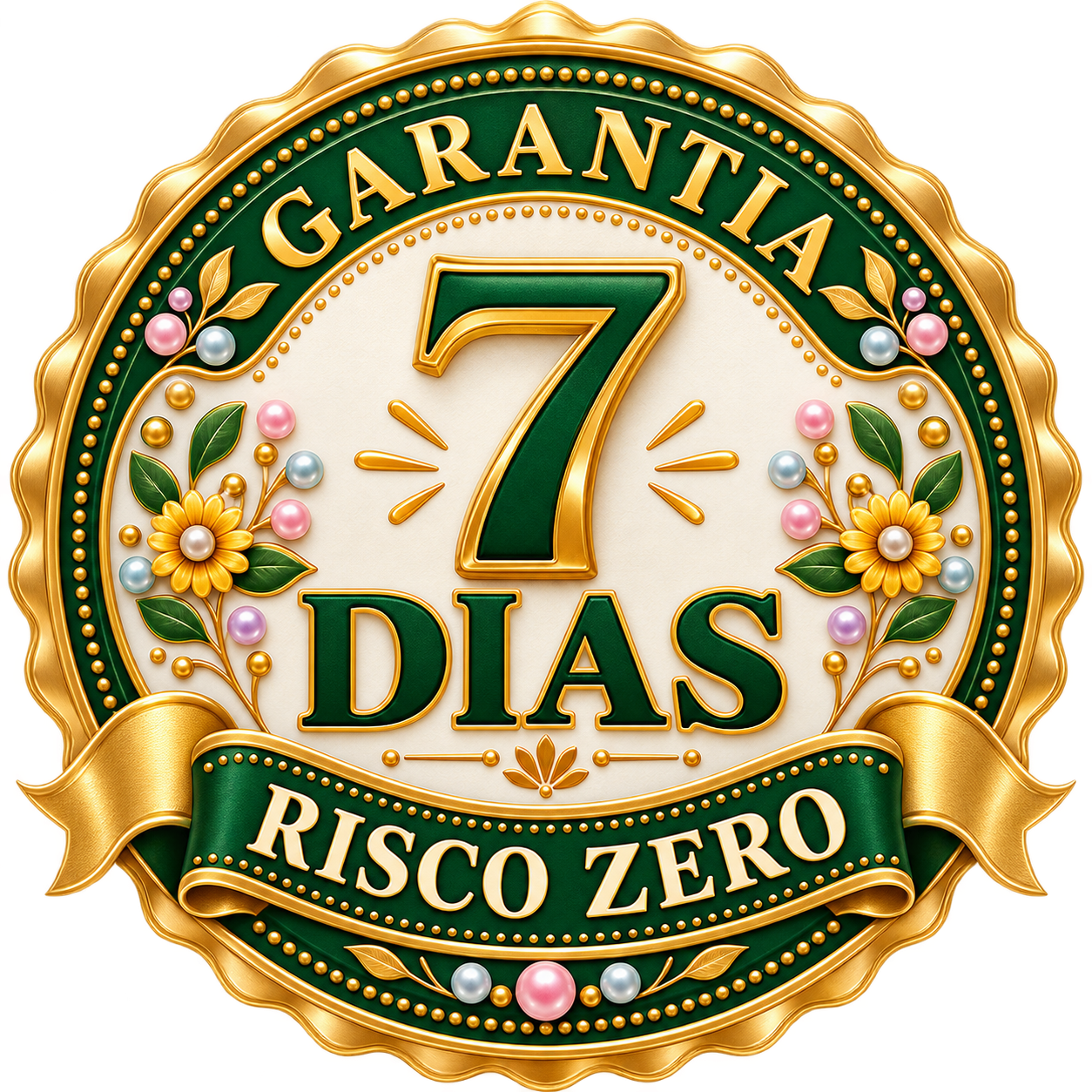 Selo de garantia de 7 dias — risco zero