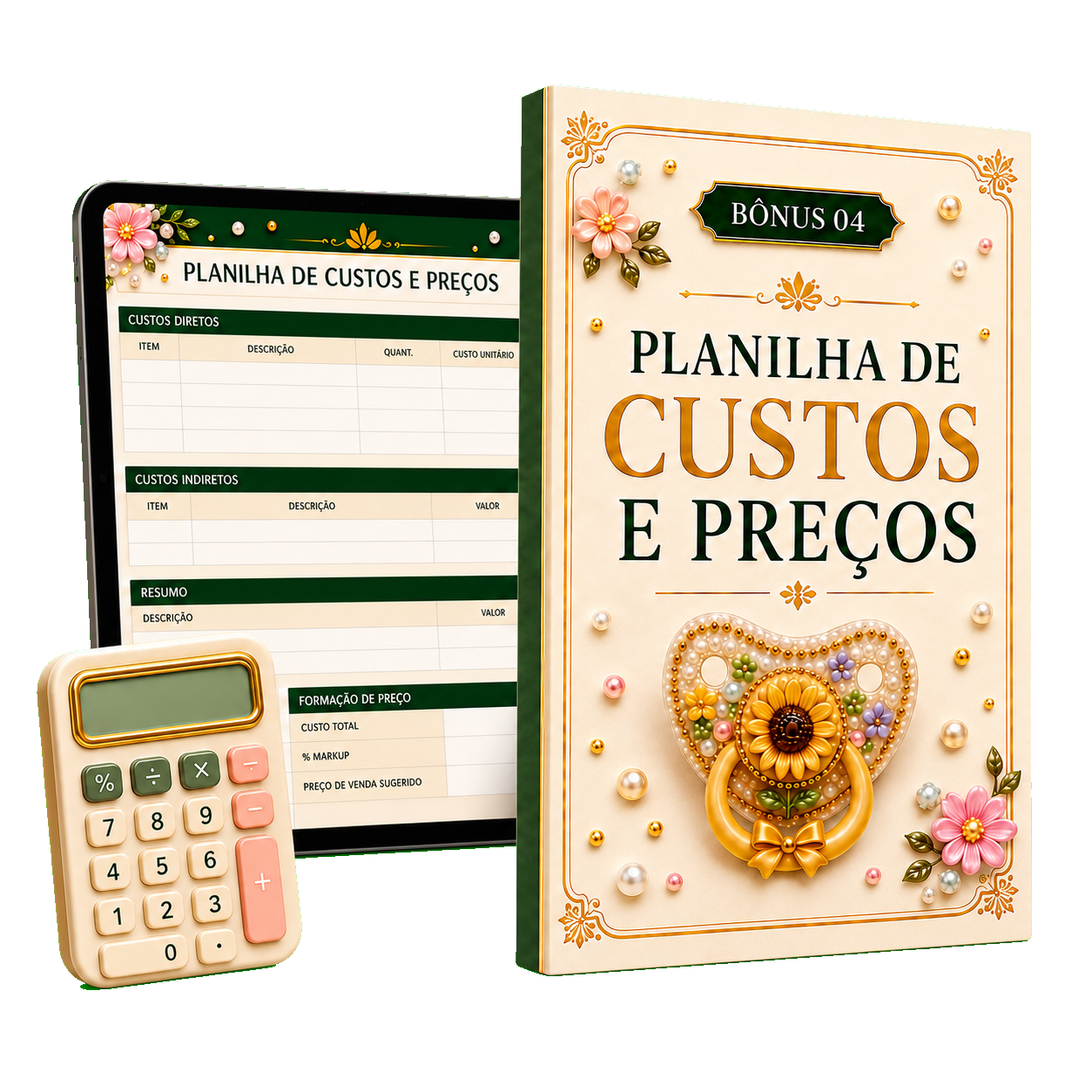 Planilha de custos e preços das peças