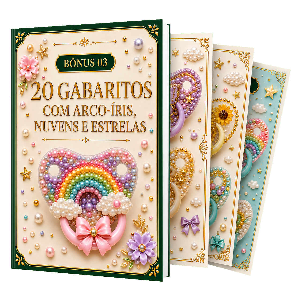 20 Gabaritos com arco-íris, nuvens e estrelas